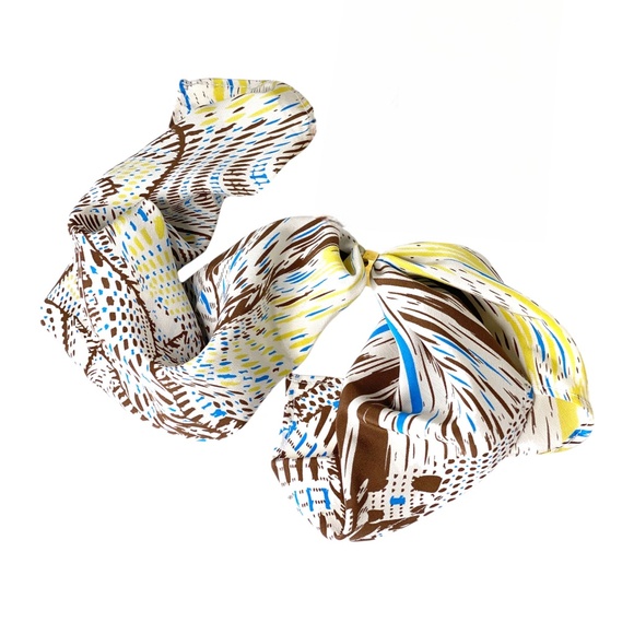 NWT SILKLETTE Abstract Print 100% Fine Silk Kerchief Bandana - Picture 1 of 4